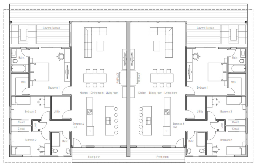 house design duplex-house-plan-ch714d 12