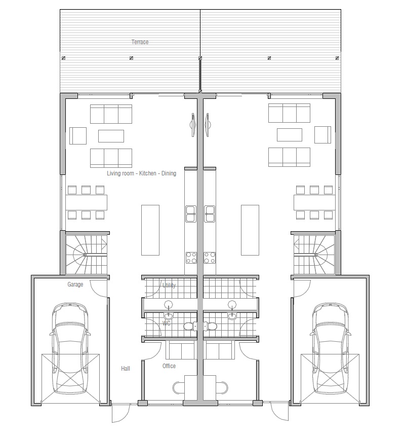 house design semi-detached-house-plan-oz66d 12