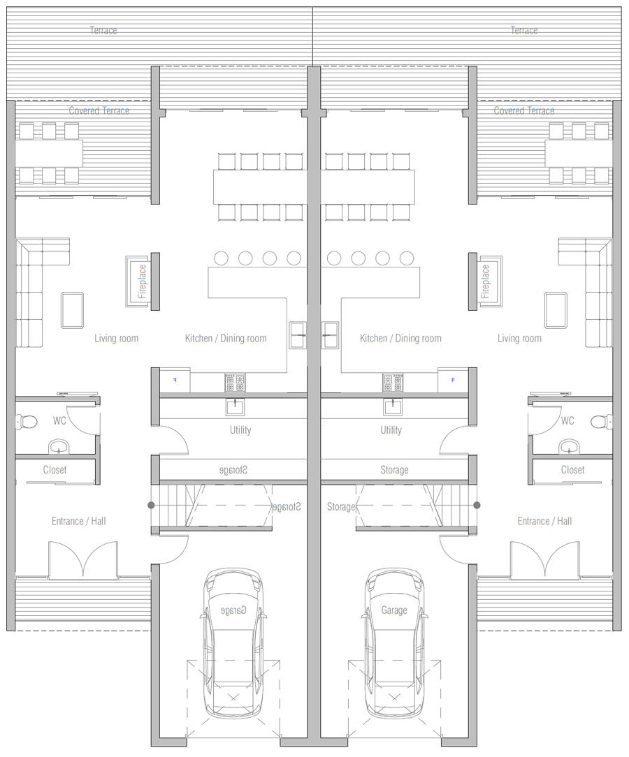 house design duplex-house-plan-ch437d 10