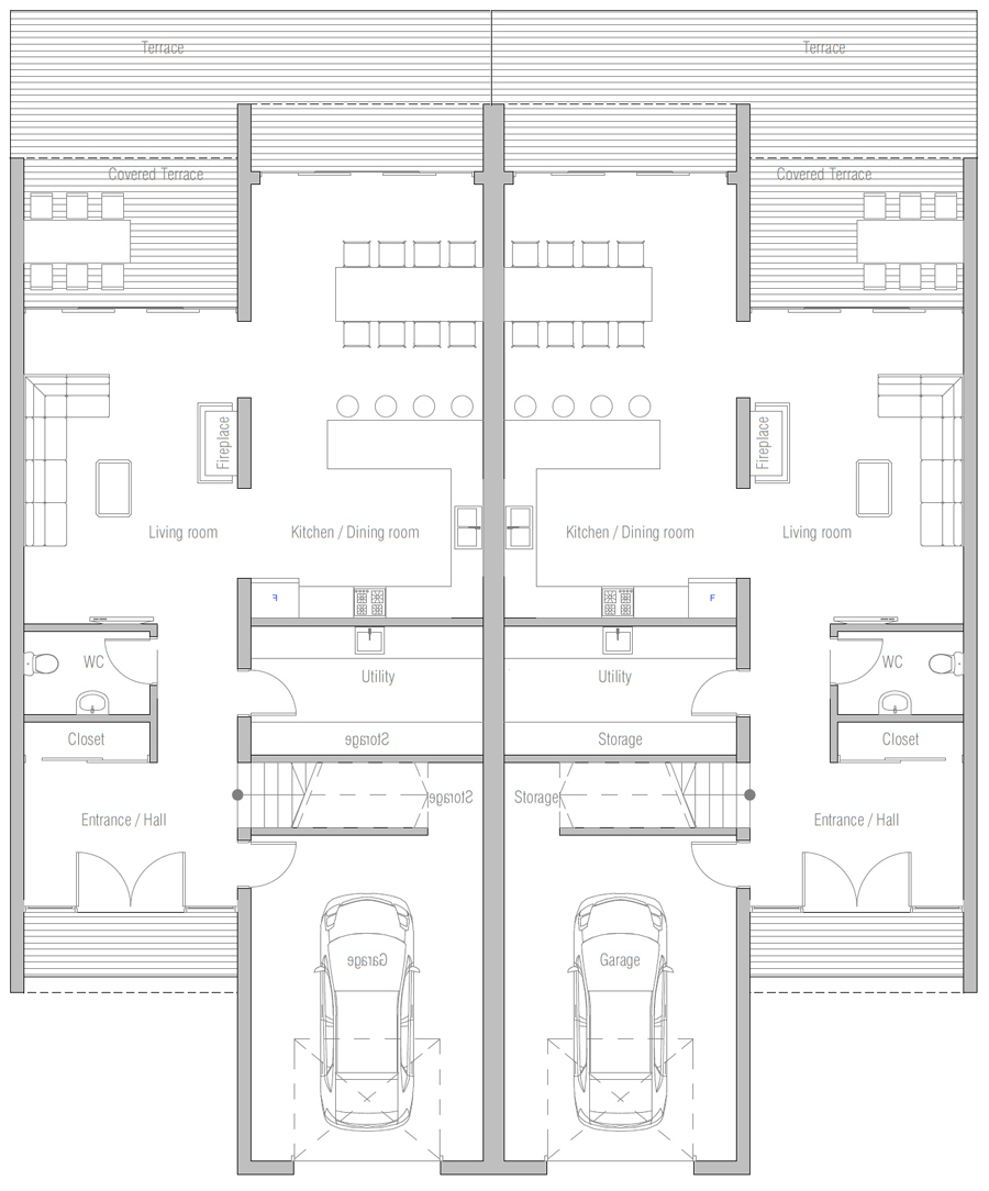 house design duplex-house-plan-ch437d 10