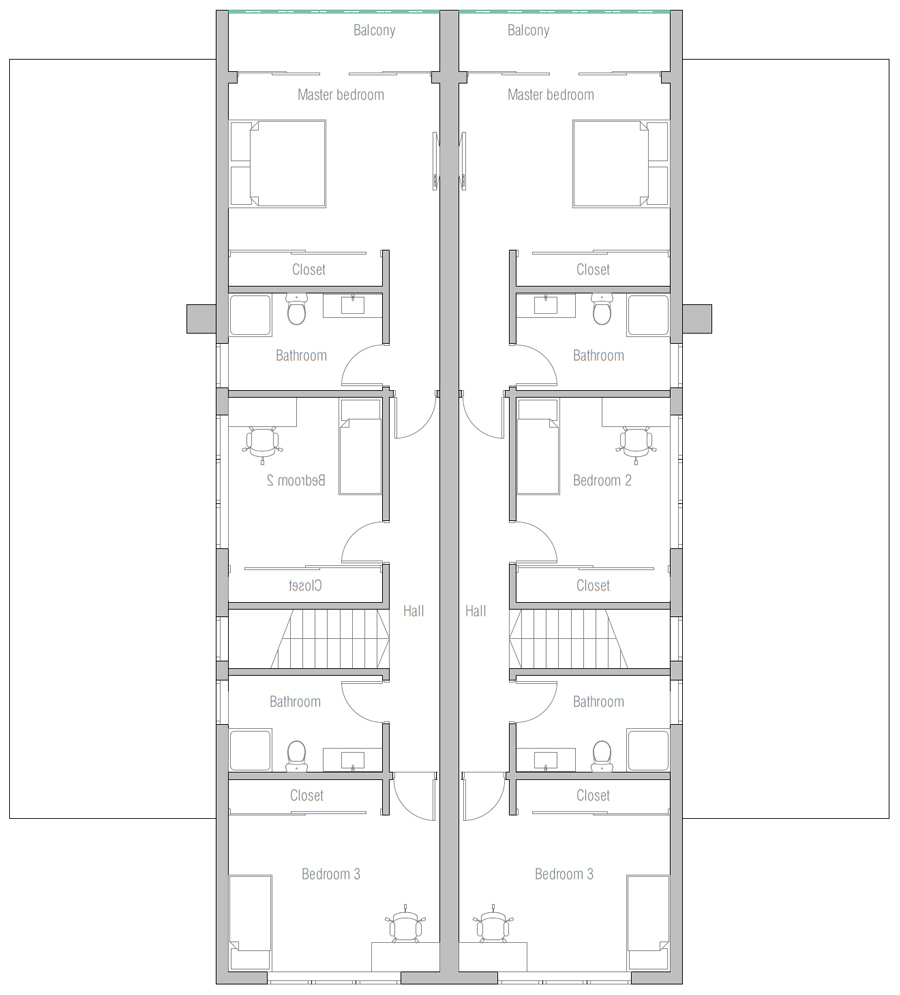 house design duplex-house-plan-ch437d 11