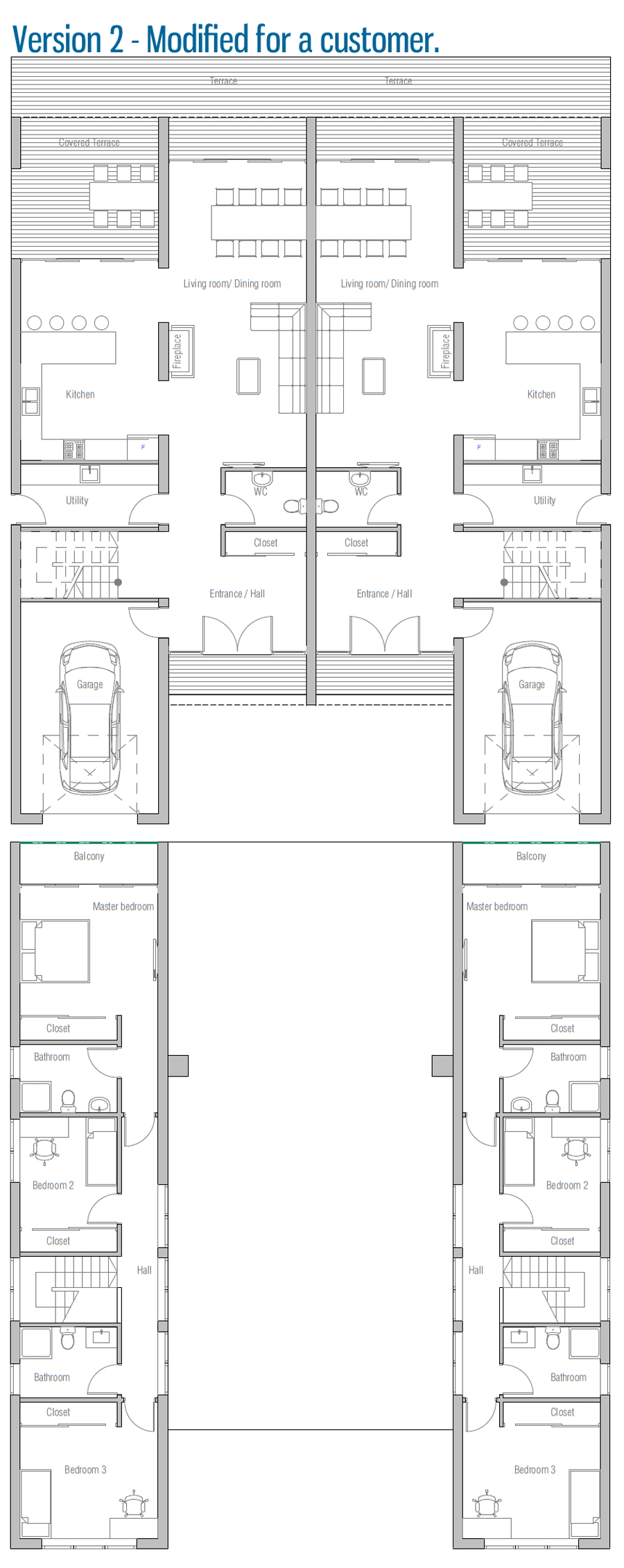 house design duplex-house-plan-ch437d 22