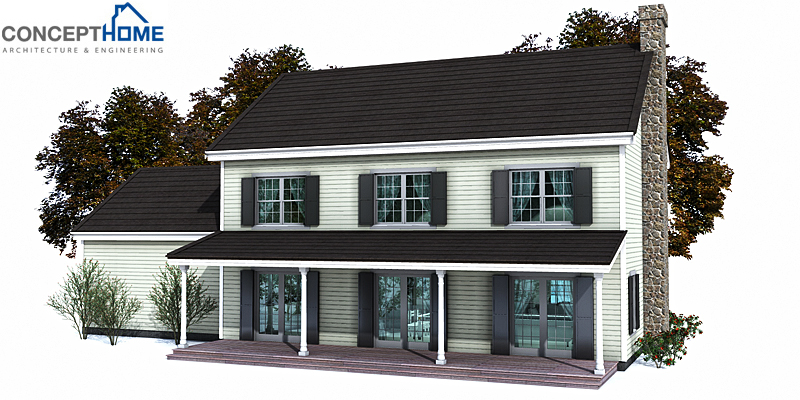 house design small-colonial-house-plan-ch150 2