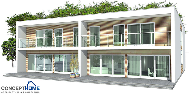 Duplex House Plan CH159D in modern architecture.
