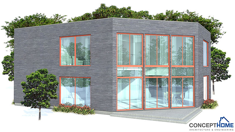 house design contemporary-house-plan-for-narrow-lot-ch160 1