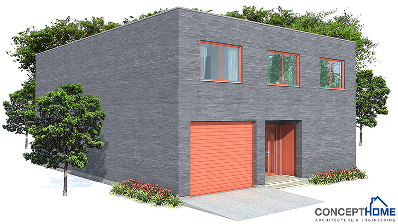 house design contemporary-house-plan-for-narrow-lot-ch160 3