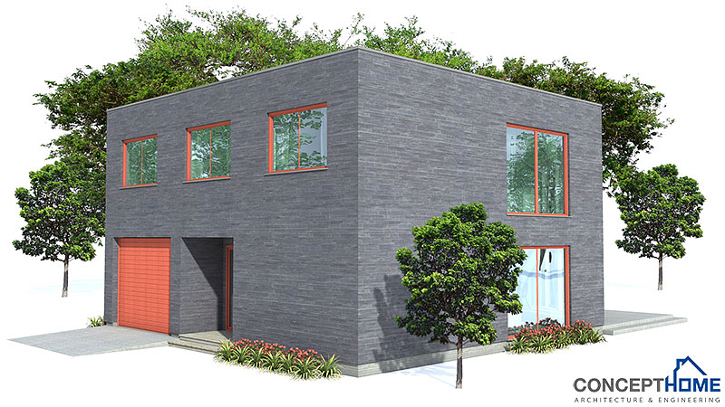 house design contemporary-house-plan-for-narrow-lot-ch160 4