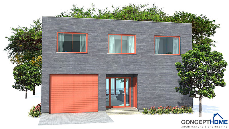 house design contemporary-house-plan-for-narrow-lot-ch160 5