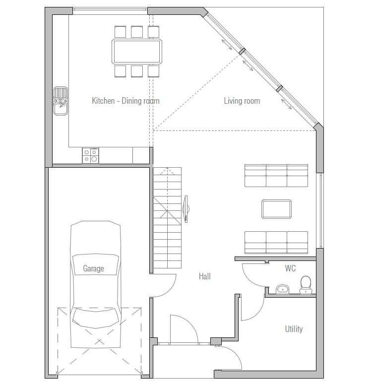 house design contemporary-house-plan-for-narrow-lot-ch160 11