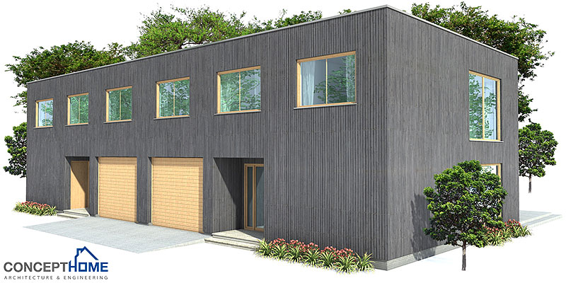 house design contemporary-duplex-house-plan-for-narrow-lot-ch160d 3