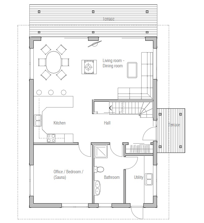 Small House plan CH20 floor plans, 3d images and building