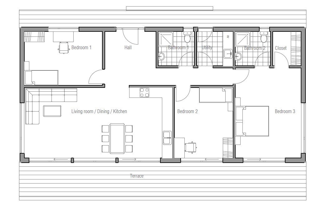 Small House plan CH64, small home floor plans & images. House Plan