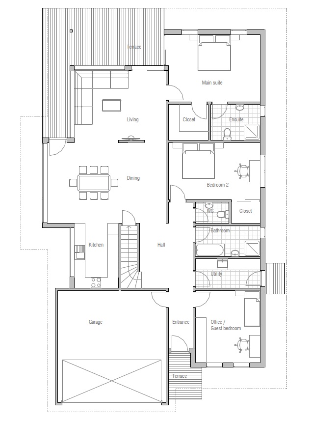 Modern House Plan Ch75 With Classical Shapes House Plan