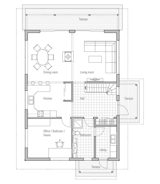 Affordable Home  CH137 floor plans  with low  cost  to build 