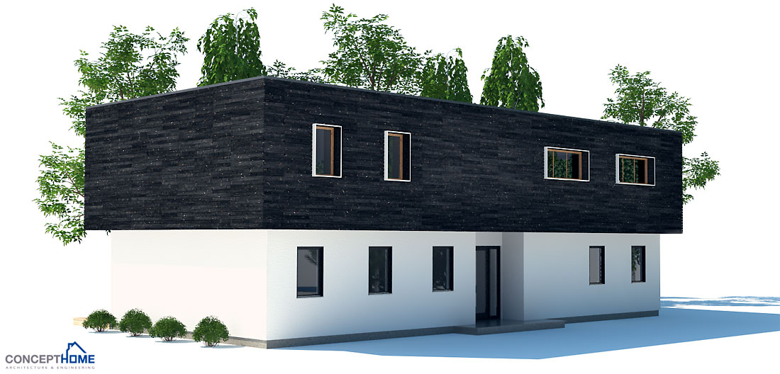 Contemporary Home Plan with open planning and three bedrooms