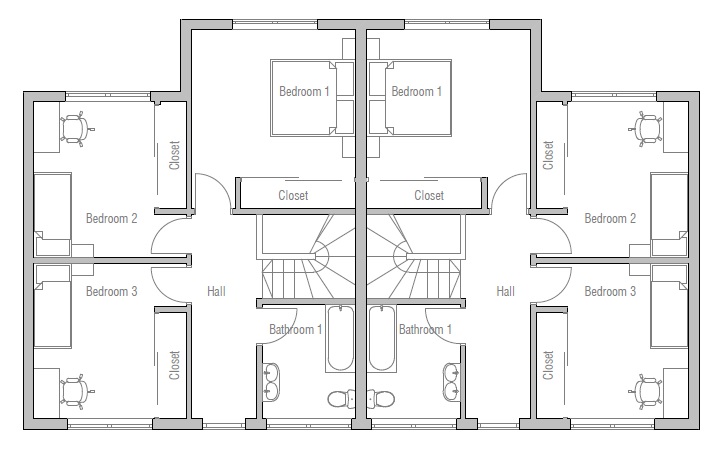  Duplex  House  Plan  CH135D House  Plan 