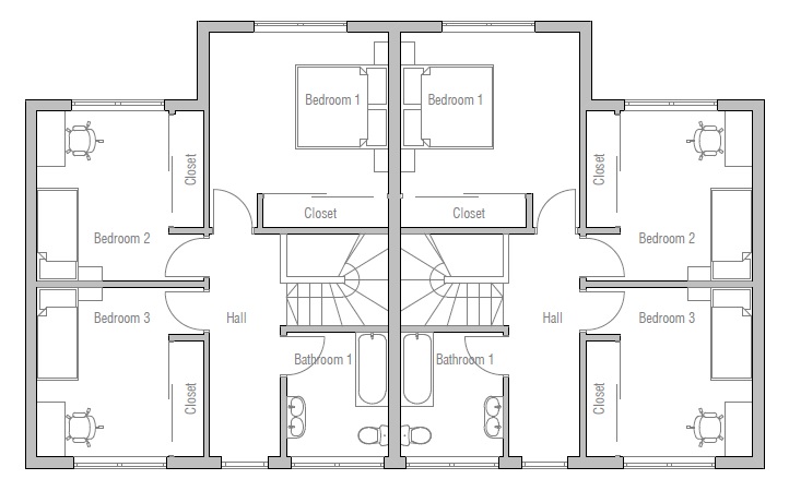 house design duplex-house-plan-ch135 11