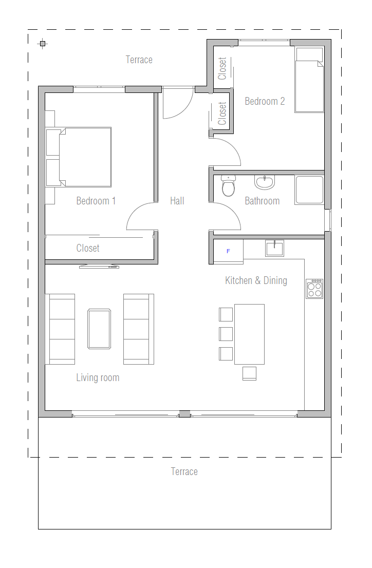 Small Affordable Home Plan CH265 House Plan