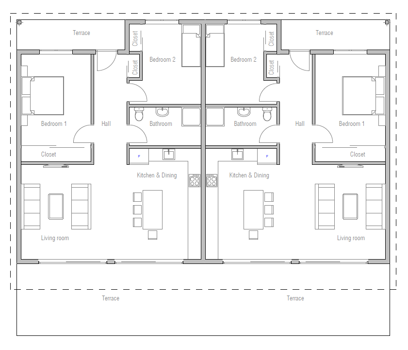 house design duplex-house-plan-ch265D 10
