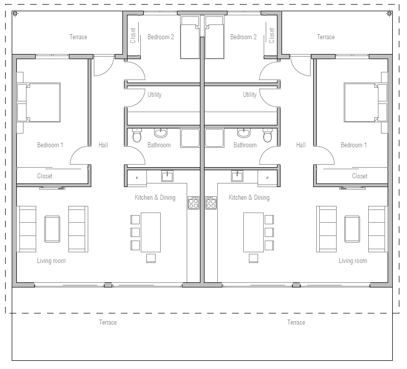 house design duplex-house-plan-ch265D 11