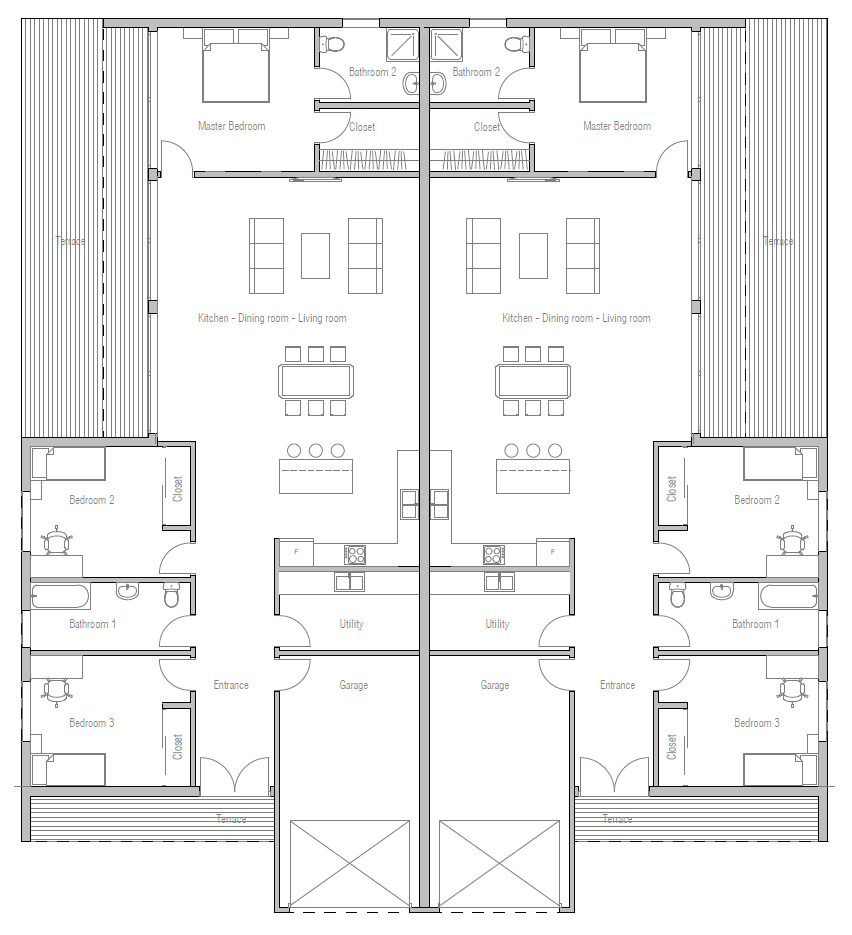 house design duplex-house-plan-ch267D 10