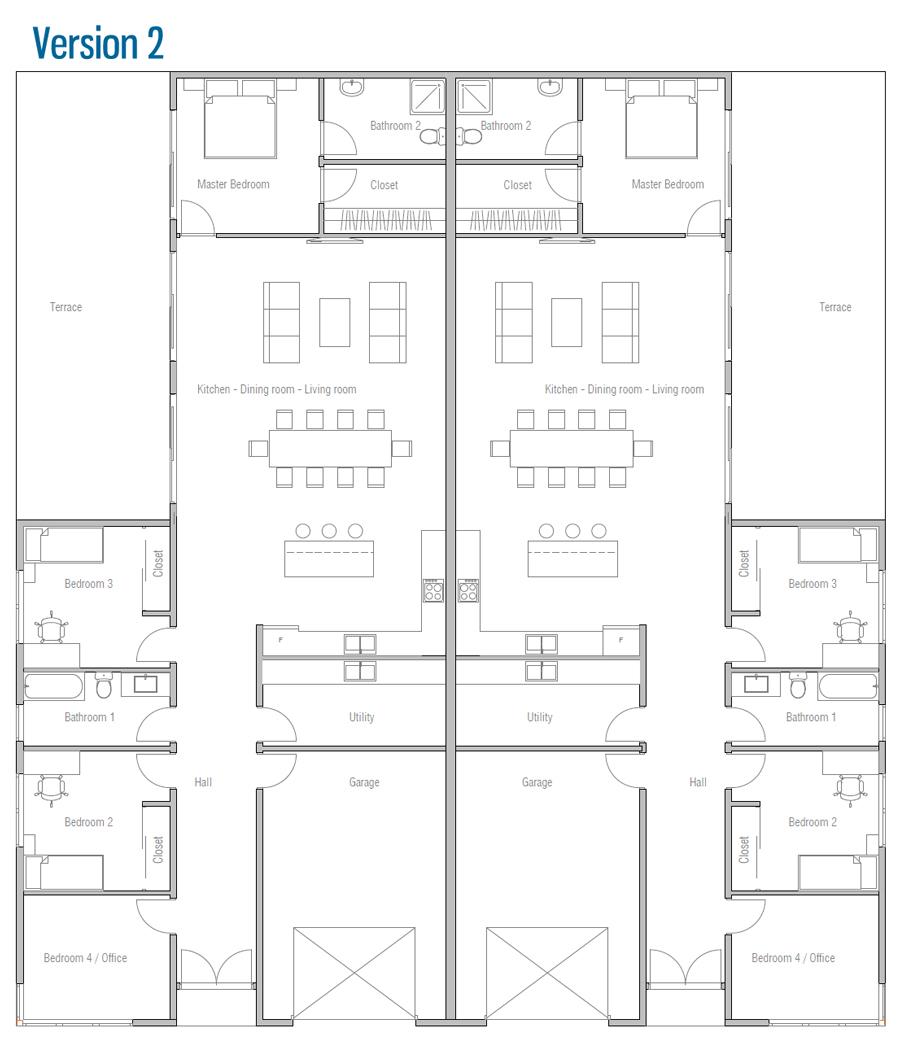 house design duplex-house-plan-ch267D 24