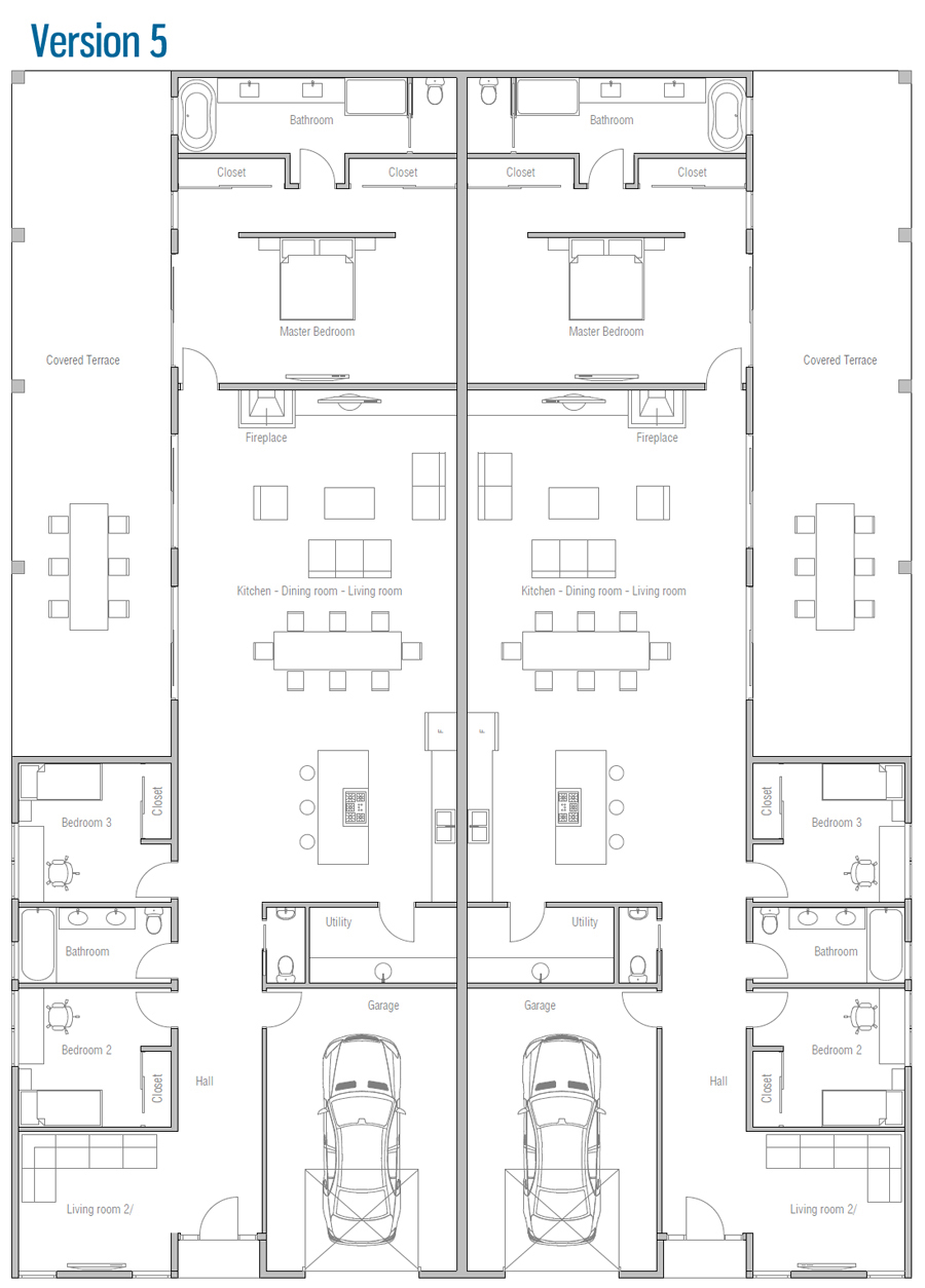 house design duplex-house-plan-ch267D 30