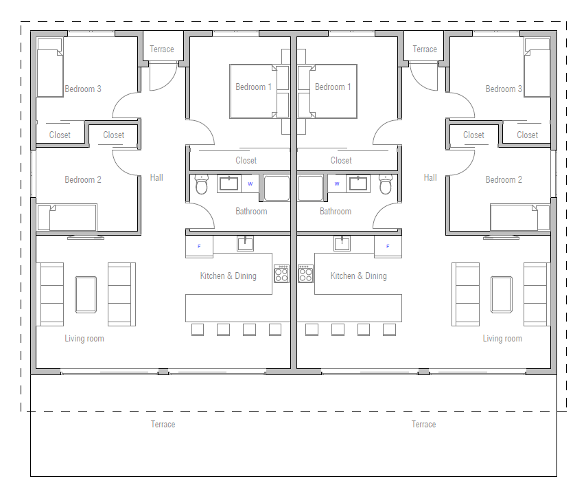 house design duplex-house-plan-ch263D 10