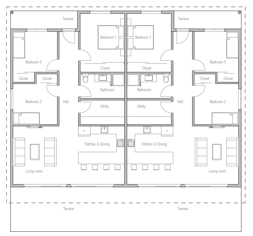 house design duplex-house-plan-ch263D 11