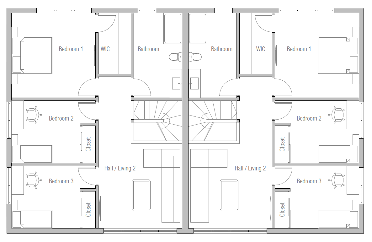 Duplex House  Plan  CH404D House  Plan 